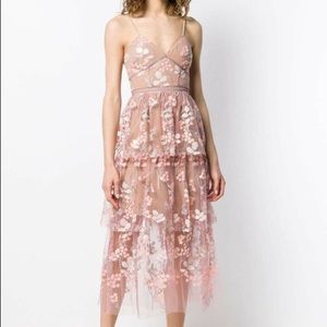 Self Portrait Floral Lace Panel Dress US8